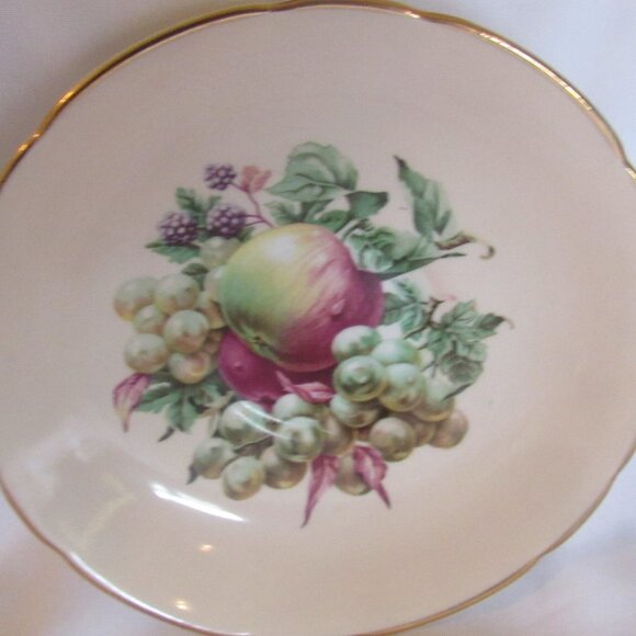 Regency Tea Cup and Saucer, Soft Beige Fabulous Fruit, Hand Painted, Gold,  I240 - Picture 4 of 8